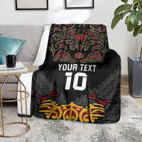 Custom New Zealand Rugby Blanket Black Fern Maori Tribal Pattern LT03 - Polynesian Pride