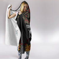 Custom New Zealand Rugby Hooded Blanket Black Fern Maori Tribal Pattern LT03 - Polynesian Pride