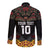 Custom New Zealand Rugby Long Sleeve Button Shirt Black Fern Maori Tribal Pattern LT03 - Polynesian Pride