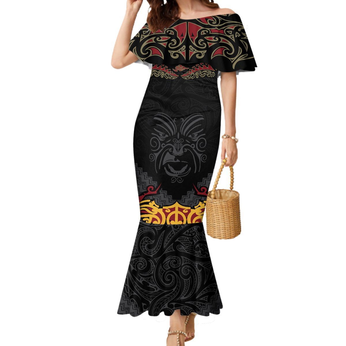 Custom New Zealand Rugby Mermaid Dress Black Fern Maori Tribal Pattern LT03 Women Black - Polynesian Pride