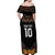 Custom New Zealand Rugby Off Shoulder Maxi Dress Black Fern Maori Tribal Pattern LT03 - Polynesian Pride