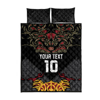 Custom New Zealand Rugby Quilt Bed Set Black Fern Maori Tribal Pattern LT03 - Polynesian Pride