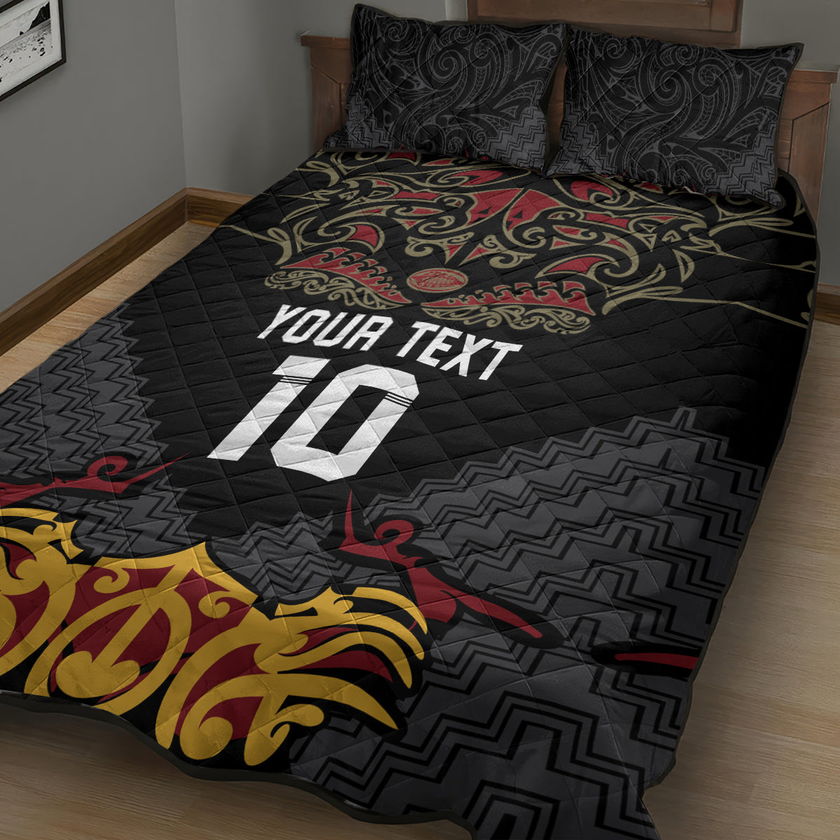 Custom New Zealand Rugby Quilt Bed Set Black Fern Maori Tribal Pattern LT03 - Polynesian Pride