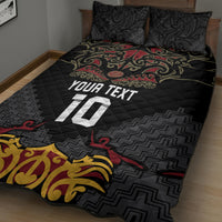 Custom New Zealand Rugby Quilt Bed Set Black Fern Maori Tribal Pattern LT03 - Polynesian Pride