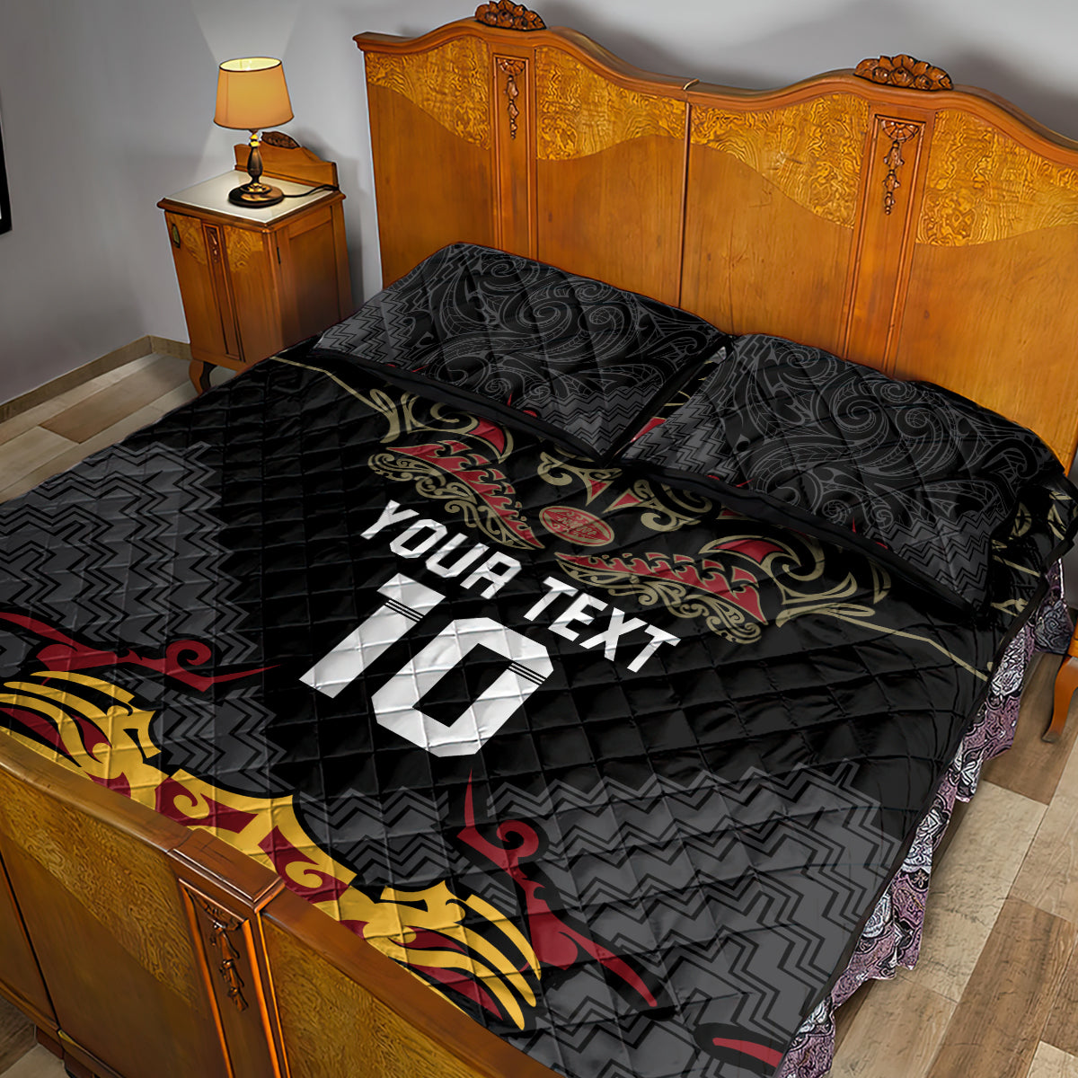 Custom New Zealand Rugby Quilt Bed Set Black Fern Maori Tribal Pattern LT03 - Polynesian Pride