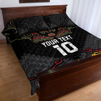 Custom New Zealand Rugby Quilt Bed Set Black Fern Maori Tribal Pattern LT03 - Polynesian Pride