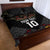 Custom New Zealand Rugby Quilt Bed Set Black Fern Maori Tribal Pattern