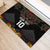 Custom New Zealand Rugby Rubber Doormat Black Fern Maori Tribal Pattern