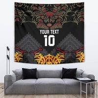 Custom New Zealand Rugby Tapestry Black Fern Maori Tribal Pattern LT03 Black - Polynesian Pride