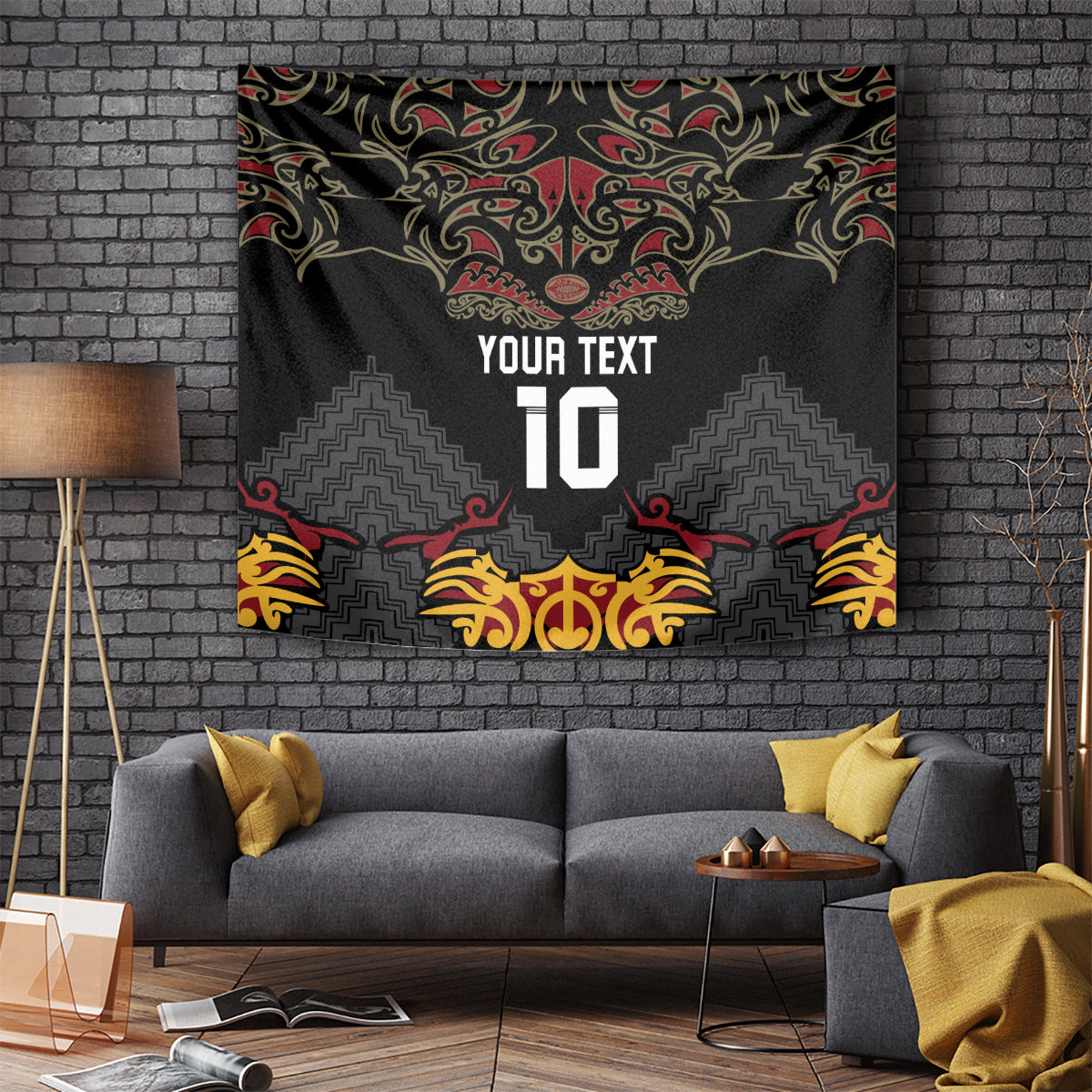 Custom New Zealand Rugby Tapestry Black Fern Maori Tribal Pattern LT03 - Polynesian Pride