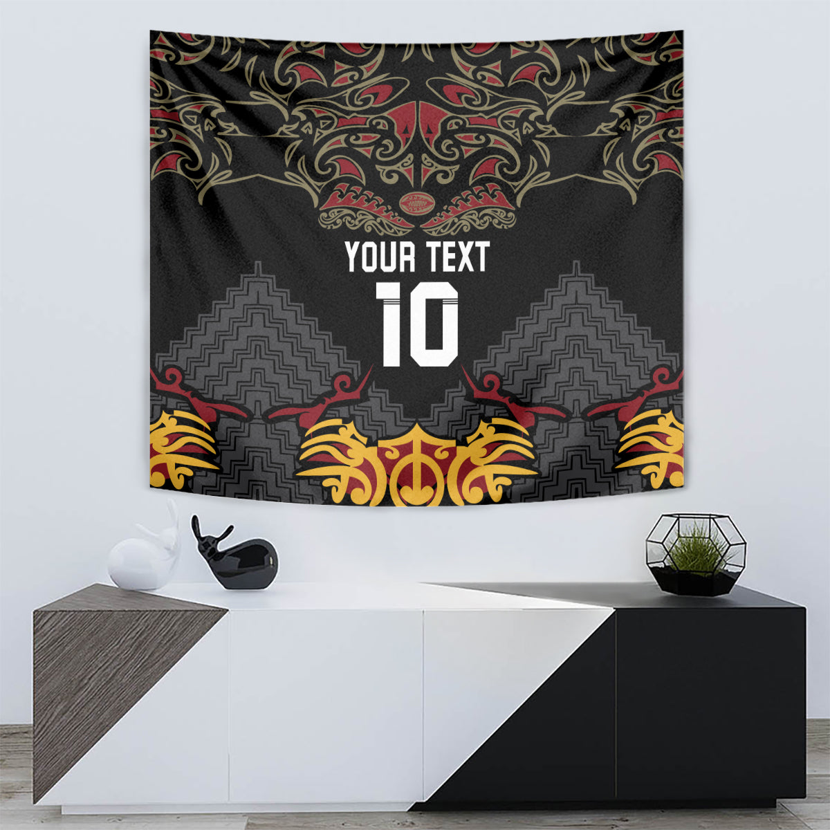 Custom New Zealand Rugby Tapestry Black Fern Maori Tribal Pattern LT03 - Polynesian Pride
