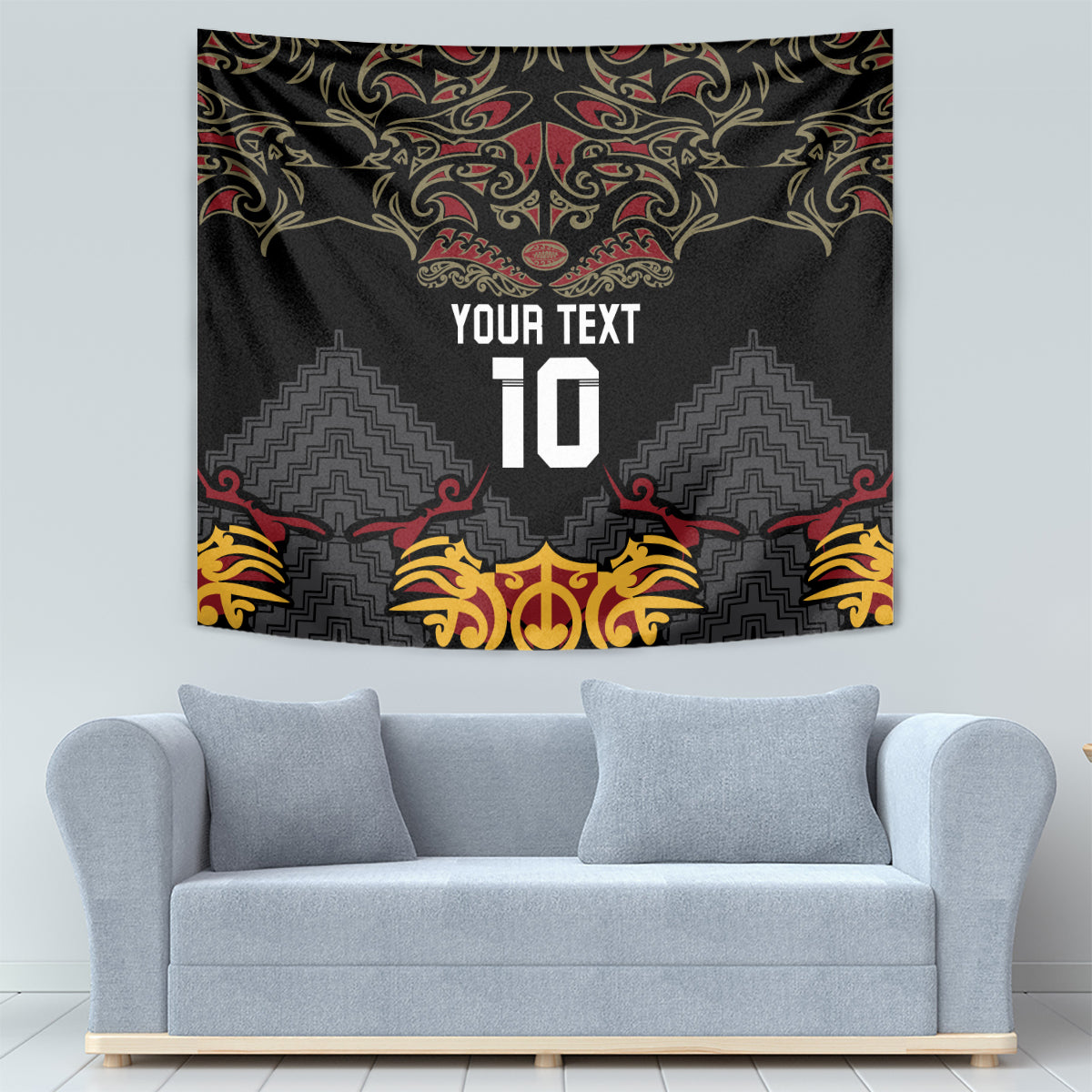 Custom New Zealand Rugby Tapestry Black Fern Maori Tribal Pattern LT03 - Polynesian Pride