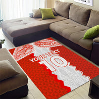 Custom Tonga Rugby Area Rug Ikale Tahi Ngatu Tribal Pattern LT03 - Polynesian Pride
