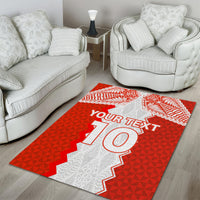Custom Tonga Rugby Area Rug Ikale Tahi Ngatu Tribal Pattern LT03 - Polynesian Pride