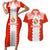 Custom Tonga Rugby Couples Matching Short Sleeve Bodycon Dress and Hawaiian Shirt Ikale Tahi Ngatu Tribal Pattern LT03