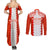 Custom Tonga Rugby Couples Matching Summer Maxi Dress and Long Sleeve Button Shirt Ikale Tahi Ngatu Tribal Pattern LT03