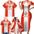 Custom Tonga Rugby Family Matching Short Sleeve Bodycon Dress and Hawaiian Shirt Ikale Tahi Ngatu Tribal Pattern LT03