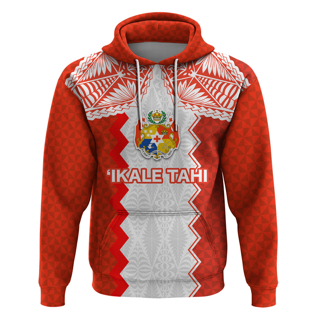 Custom Tonga Rugby Hoodie Ikale Tahi Ngatu Tribal Pattern LT03