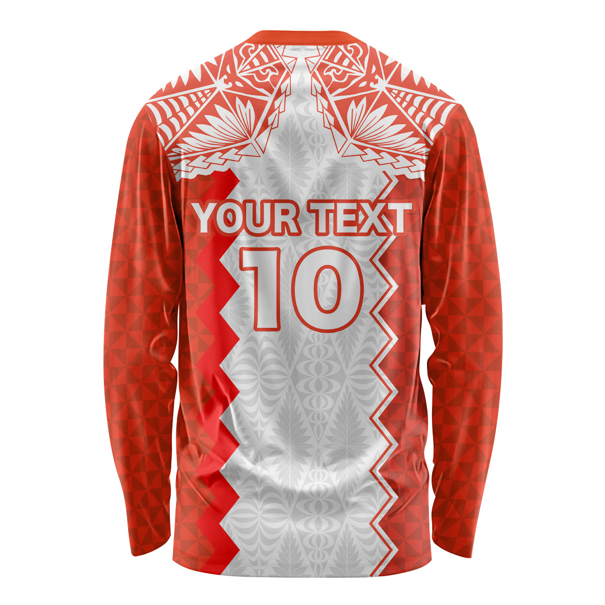 Custom Tonga Rugby Long Sleeve Shirt Ikale Tahi Ngatu Tribal Pattern LT03 - Polynesian Pride