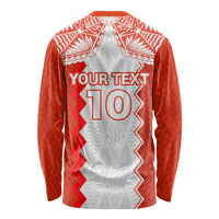 Custom Tonga Rugby Long Sleeve Shirt Ikale Tahi Ngatu Tribal Pattern LT03 - Polynesian Pride