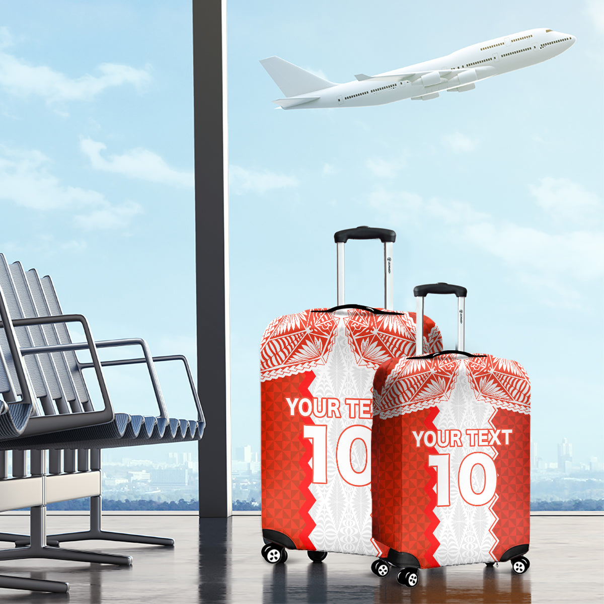 Custom Tonga Rugby Luggage Cover Ikale Tahi Ngatu Tribal Pattern LT03 - Polynesian Pride