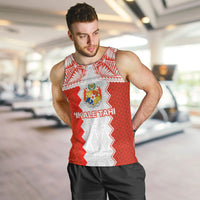 Custom Tonga Rugby Men Tank Top Ikale Tahi Ngatu Tribal Pattern LT03 Orange - Polynesian Pride