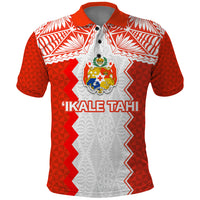 Custom Tonga Rugby Polo Shirt Ikale Tahi Ngatu Tribal Pattern LT03 Orange - Polynesian Pride