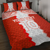 Custom Tonga Rugby Quilt Bed Set Ikale Tahi Ngatu Tribal Pattern LT03 Orange - Polynesian Pride
