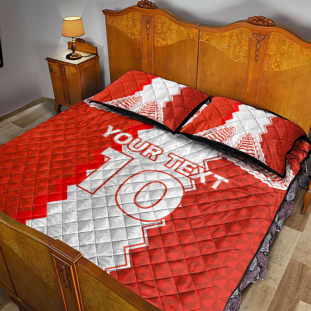 Custom Tonga Rugby Quilt Bed Set Ikale Tahi Ngatu Tribal Pattern LT03 - Polynesian Pride