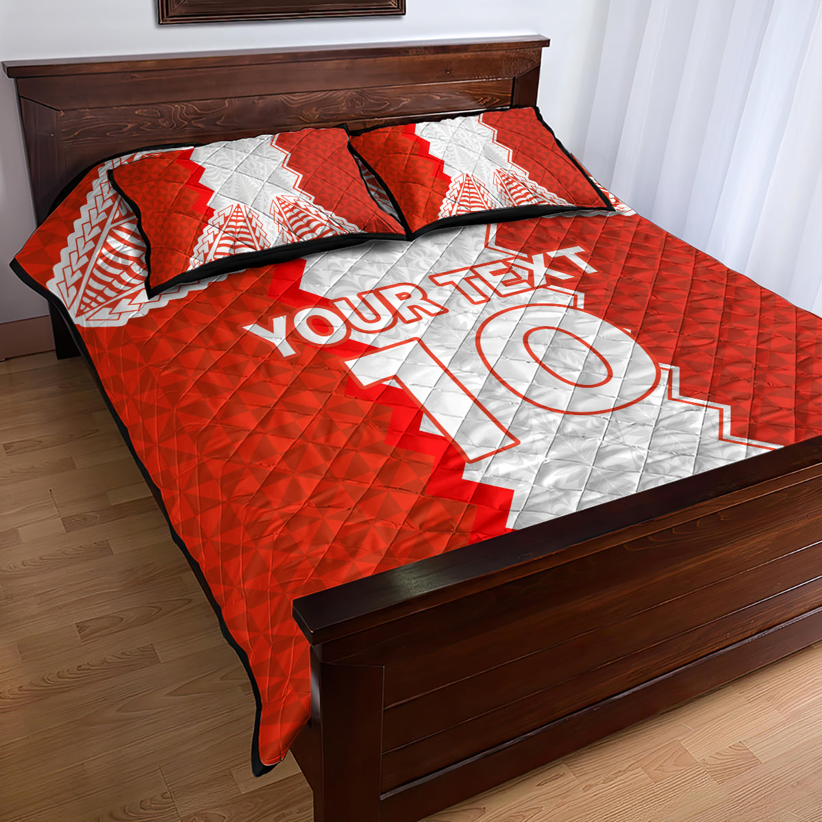 Custom Tonga Rugby Quilt Bed Set Ikale Tahi Ngatu Tribal Pattern LT03 - Polynesian Pride
