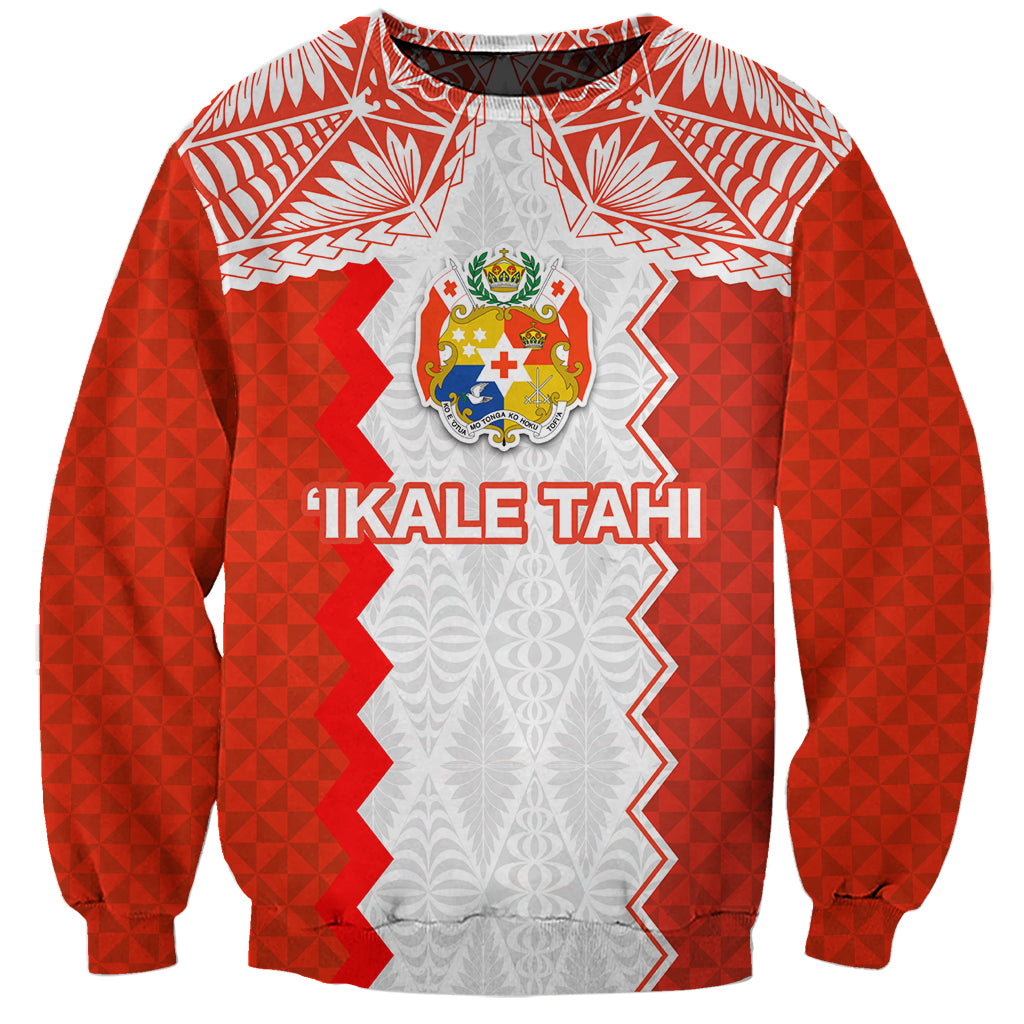 Custom Tonga Rugby Sweatshirt Ikale Tahi Ngatu Tribal Pattern LT03 Unisex Orange - Polynesian Pride