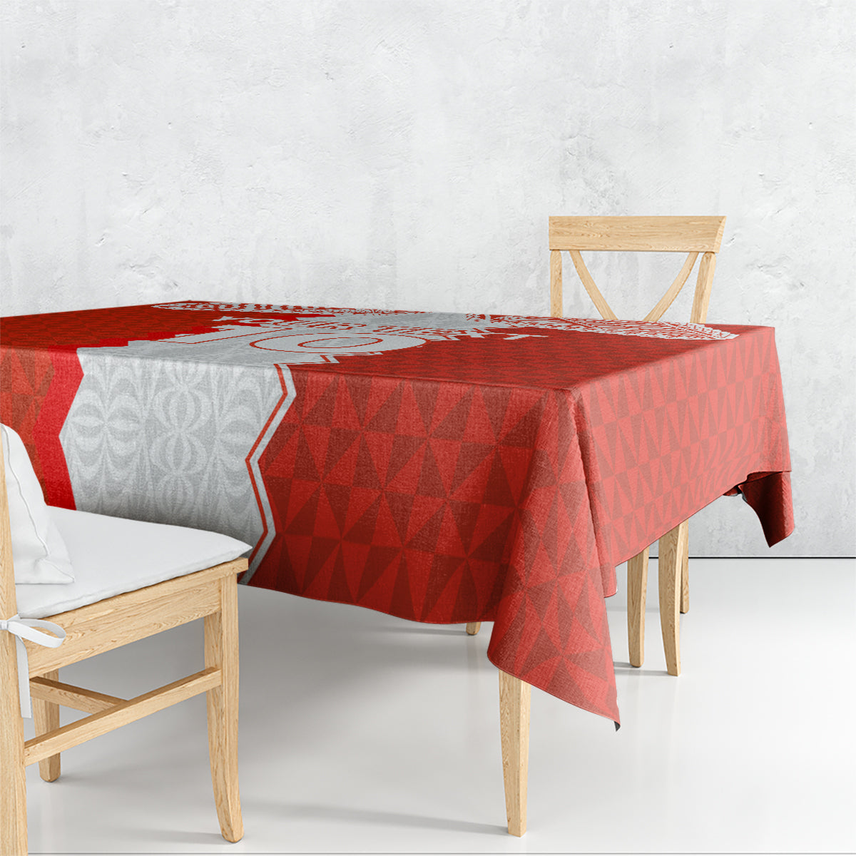 Custom Tonga Rugby Tablecloth Ikale Tahi Ngatu Tribal Pattern LT03 - Polynesian Pride