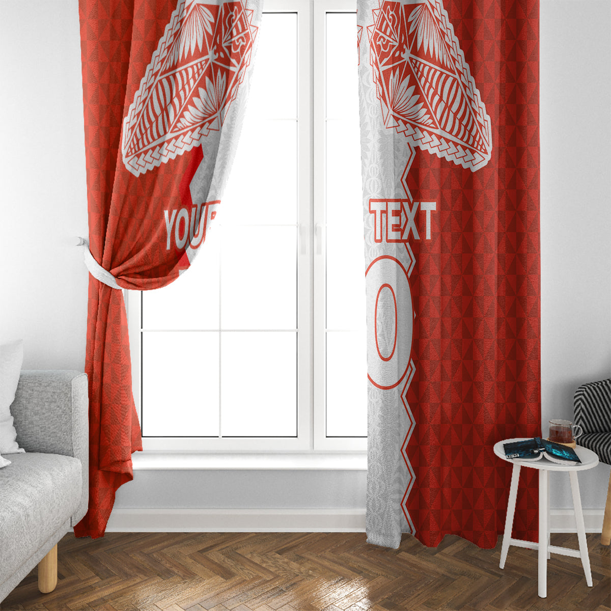 Custom Tonga Rugby Window Curtain Ikale Tahi Ngatu Tribal Pattern LT03 - Polynesian Pride