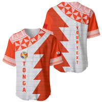 Custom Tonga Rugby Baseball Jersey Ikale Tahi Ngatu Tribal Pattern Half Style LT03 - Polynesian Pride