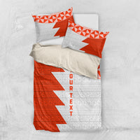Custom Tonga Rugby Bedding Set Ikale Tahi Ngatu Tribal Pattern Half Style LT03 US Twin 172cm x 218cm Orange - Polynesian Pride