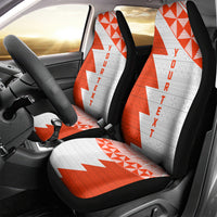 Custom Tonga Rugby Car Seat Cover Ikale Tahi Ngatu Tribal Pattern Half Style LT03 - Polynesian Pride