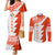 Custom Tonga Rugby Couples Matching Mermaid Dress and Long Sleeve Button Shirt Ikale Tahi Ngatu Tribal Pattern Half Style LT03