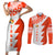 Custom Tonga Rugby Couples Matching Short Sleeve Bodycon Dress and Long Sleeve Button Shirt Ikale Tahi Ngatu Tribal Pattern Half Style LT03