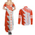 Custom Tonga Rugby Couples Matching Summer Maxi Dress and Long Sleeve Button Shirt Ikale Tahi Ngatu Tribal Pattern Half Style LT03