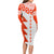 Custom Tonga Rugby Long Sleeve Bodycon Dress Ikale Tahi Ngatu Tribal Pattern Half Style LT03