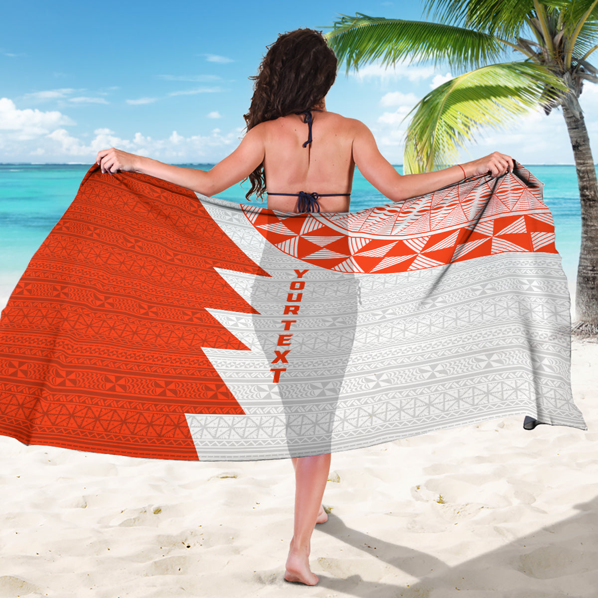 Custom Tonga Rugby Sarong Ikale Tahi Ngatu Tribal Pattern Half Style LT03 - Polynesian Pride