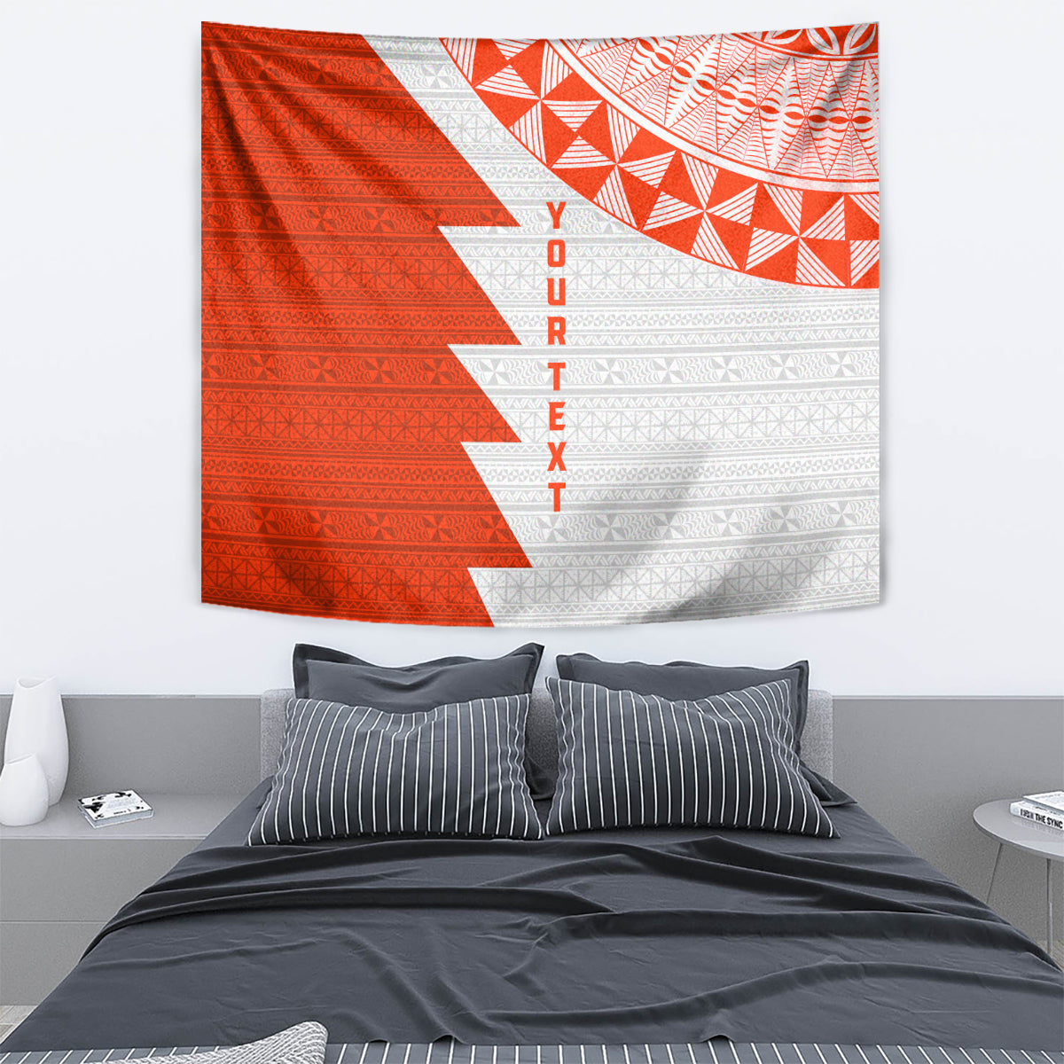 Custom Tonga Rugby Tapestry Ikale Tahi Ngatu Tribal Pattern Half Style LT03 - Polynesian Pride