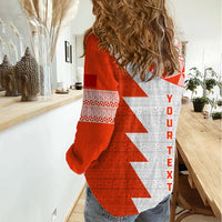 Custom Tonga Rugby Women Casual Shirt Ikale Tahi Ngatu Tribal Pattern Half Style LT03 - Polynesian Pride