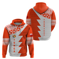 Custom Tonga Rugby Zip Hoodie Ikale Tahi Ngatu Tribal Pattern Half Style LT03 - Polynesian Pride
