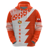 Custom Tonga Rugby Zip Hoodie Ikale Tahi Ngatu Tribal Pattern Half Style LT03 - Polynesian Pride
