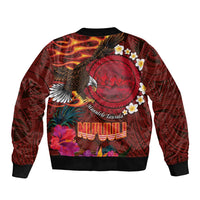 American Samoa Manulele Tausala Nu'uuli Bomber Jacket Tatau Art Pattern with Tropical Plants LT03 - Polynesian Pride