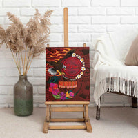 American Samoa Manulele Tausala Nu'uuli Canvas Wall Art Tatau Art Pattern with Tropical Plants LT03 - Polynesian Pride