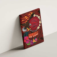 American Samoa Manulele Tausala Nu'uuli Canvas Wall Art Tatau Art Pattern with Tropical Plants LT03 - Polynesian Pride