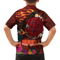 American Samoa Manulele Tausala Nu'uuli Kid Hawaiian Shirt Tatau Art Pattern with Tropical Plants LT03 - Polynesian Pride