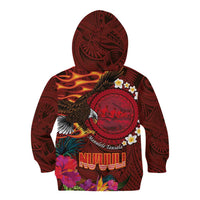 American Samoa Manulele Tausala Nu'uuli Kid Hoodie Tatau Art Pattern with Tropical Plants LT03 - Polynesian Pride